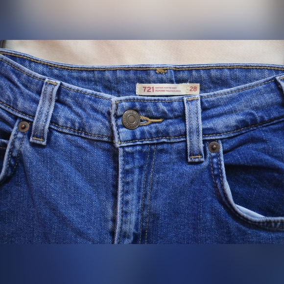 Levi's 721 Vintage High Rise Women's Skinny Jeans Size 28 Orange Tab - Picture 2 of 11
